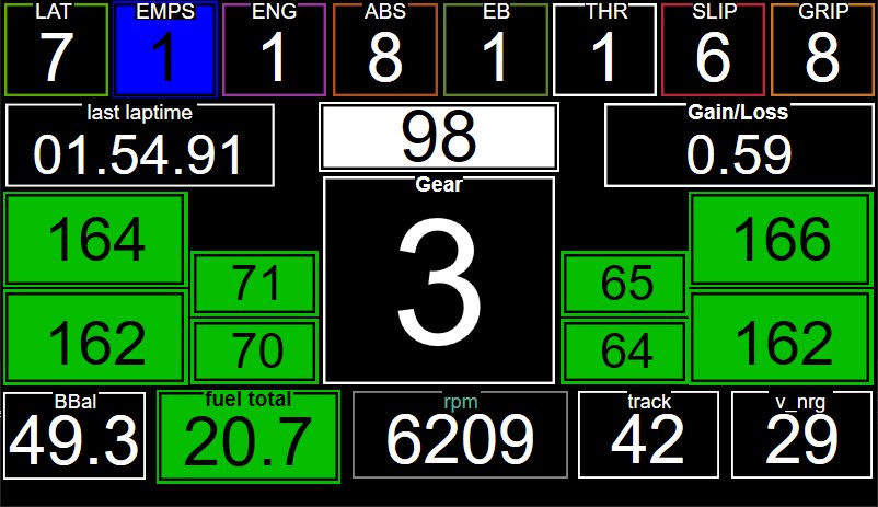 Lamborghini Huracan LMGT3 Evo2 Dashboard Layout 1